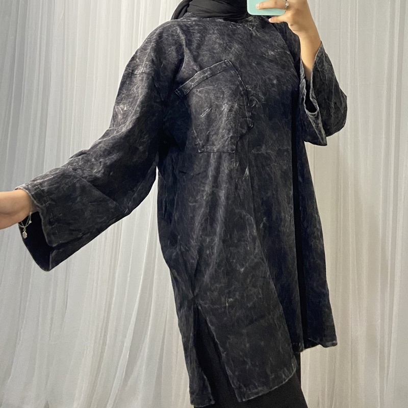 Joy Kaos Oversize Slit T-shirt Jumbo Wanita Kaos Washed NEKADAILY