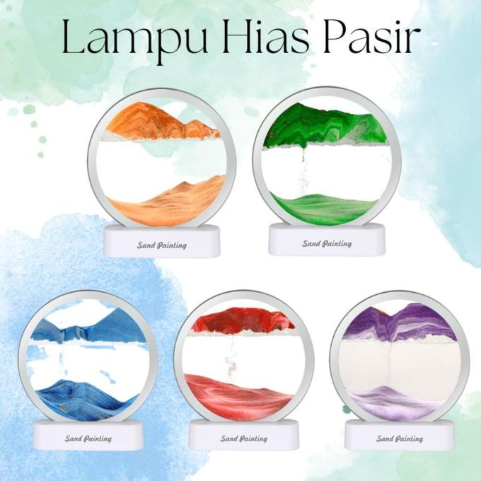 Lampu Hiasan Pasir Art Jam Hiasan Pasir Gerak Lampu Akrilik Meja