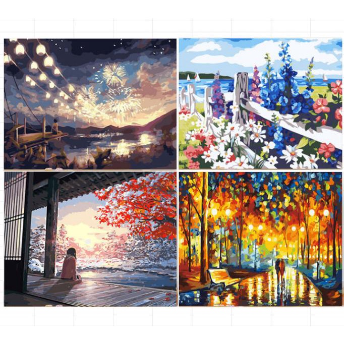 

DIY set painting by numbers canvas lukisan lukis painting number type6