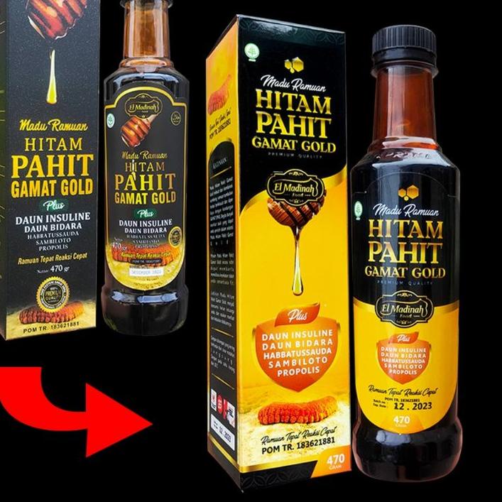 

✨TERBARU✨ MADU RAMUAN HITAM PAHIT GAMAT GOLD 470 GRAM ELMADINAH !!