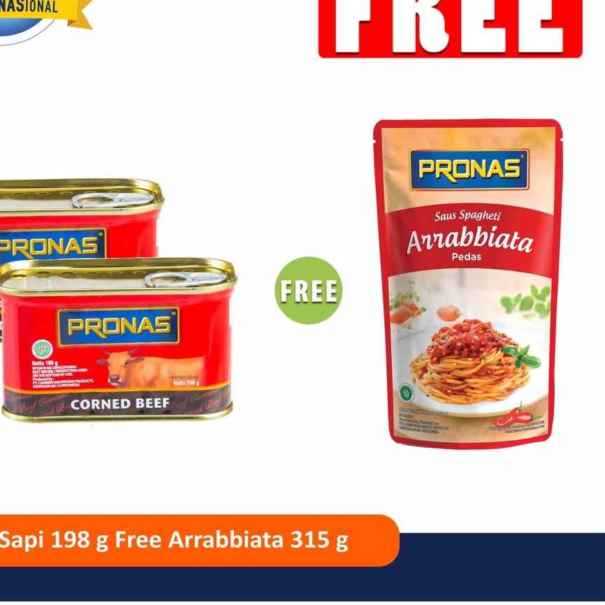 

✨Grosir✨ PRONAS Kornet Sapi 198 g (2pcs) Free Saus Spaghetti Arrabbiata 315 g 