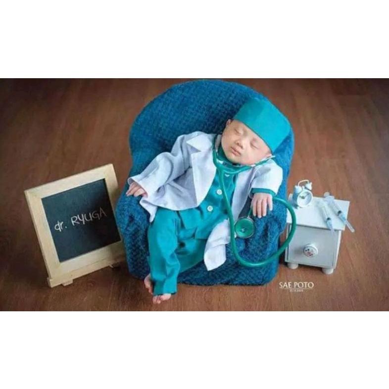 BISA COD Kostum Bayi Newborn Baju Nakes // Seragam Baju Dokter Anak // Kostum Bayi Newborn Anak // K
