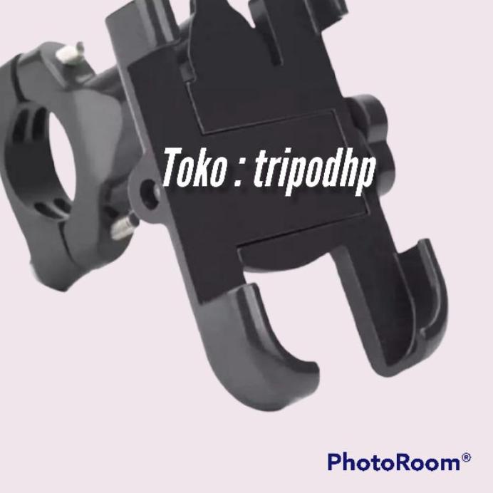 Holder Hp Motor Di Stang / Dudukan Handphone (khusus di stang motor) Asli Full Besi
