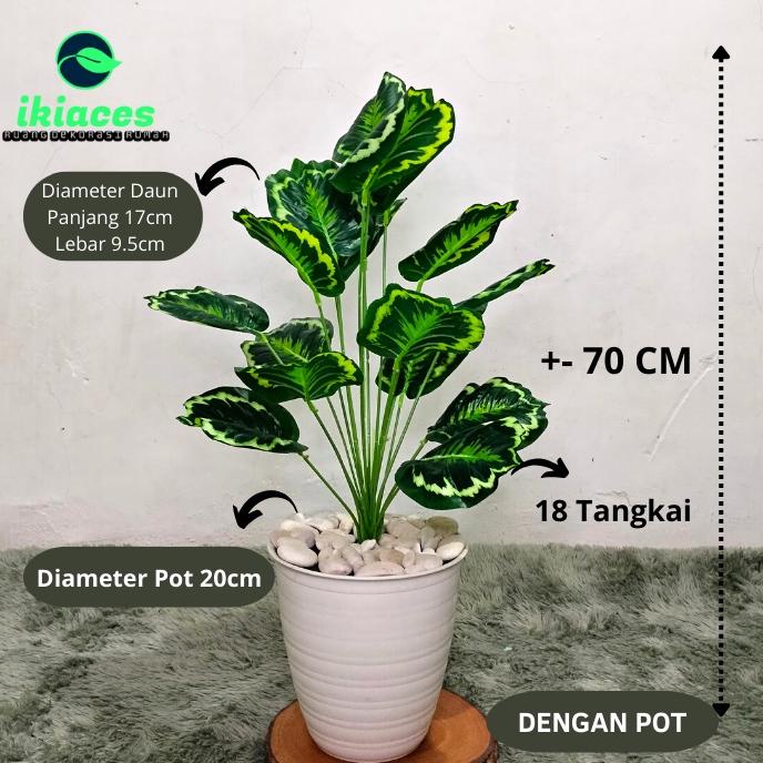 Update - DAUN KELADI JUMBO KELADI ARTIFICIAL BUNGA PLASTIK DAUN POT HIAS DEKORASI TANAMAN PLASTIK 