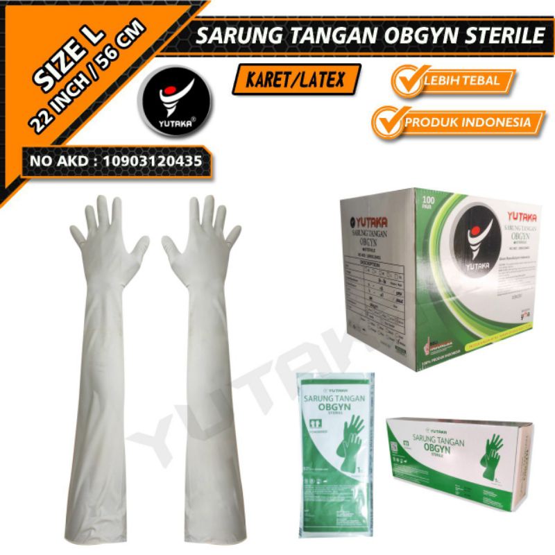 Sarung tangan Obgyn steril 56 cm isi 10 psg/murah Sarung tangan Obgyn steril 56 cm isi 10 psg