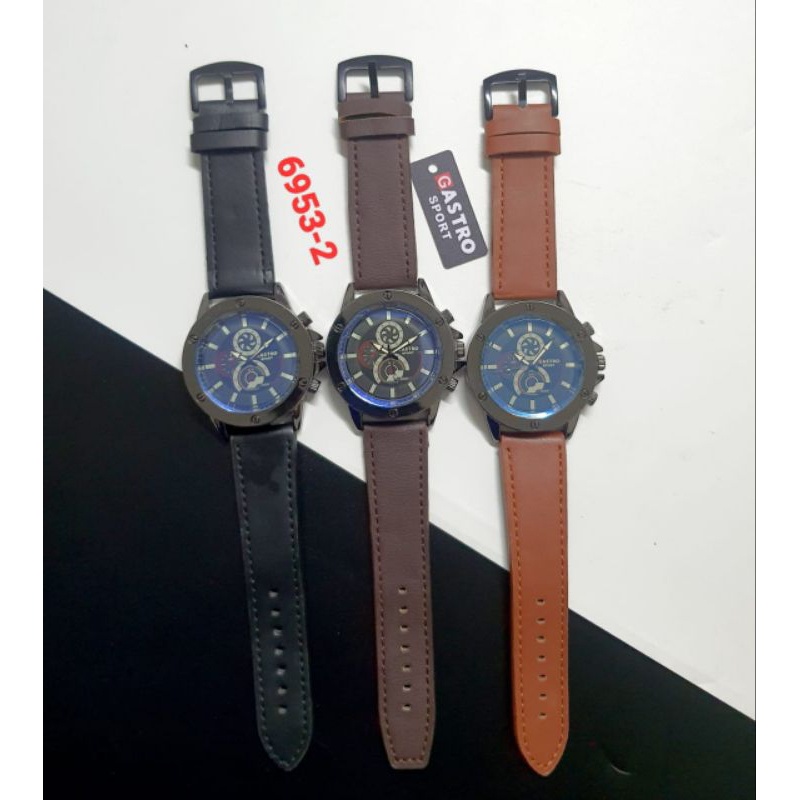 Jam Tangan Pria Jam Tangan Fashion Kulit Antiair Gastro