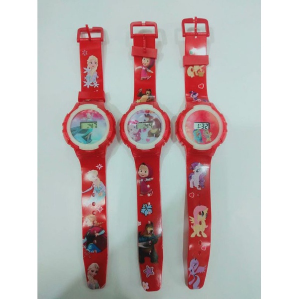 Jam Tangan Anak Perempuan Digital Lampu Musik Karakter 501