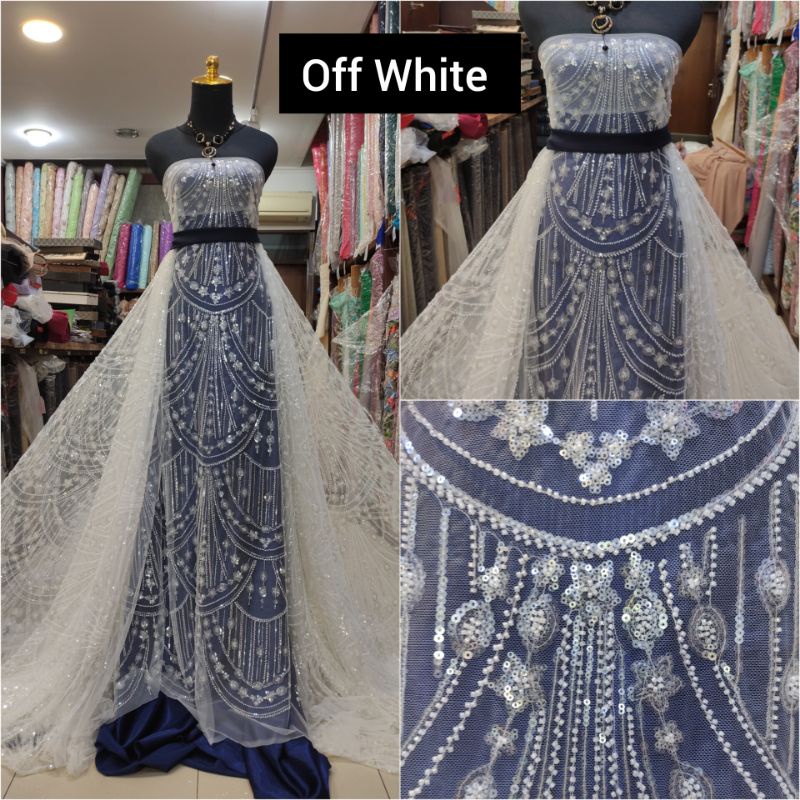 Kain Tile Ziad Nakad Sequin Dress Sapto Payet Offwhite