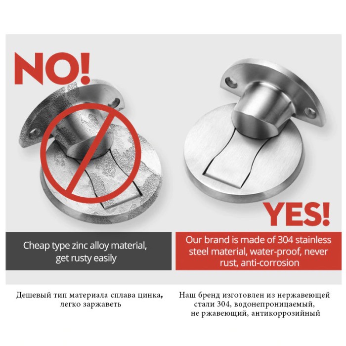 Penahan Pintu Anti-Collision Magnetic Door Stopper - KAK-883 - Silver