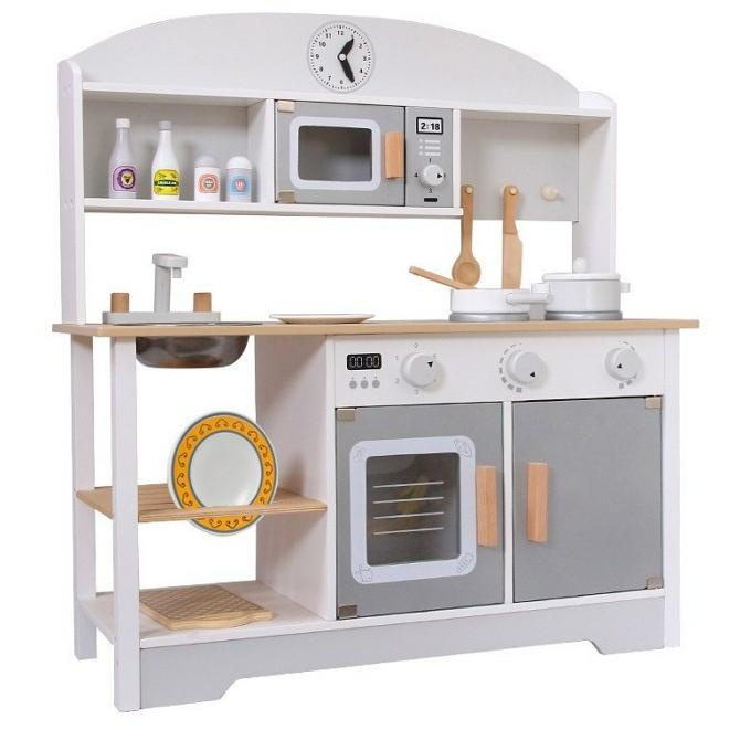 wooden kitchen set grey - kitchen set anak - dapur anak - mainan dapur