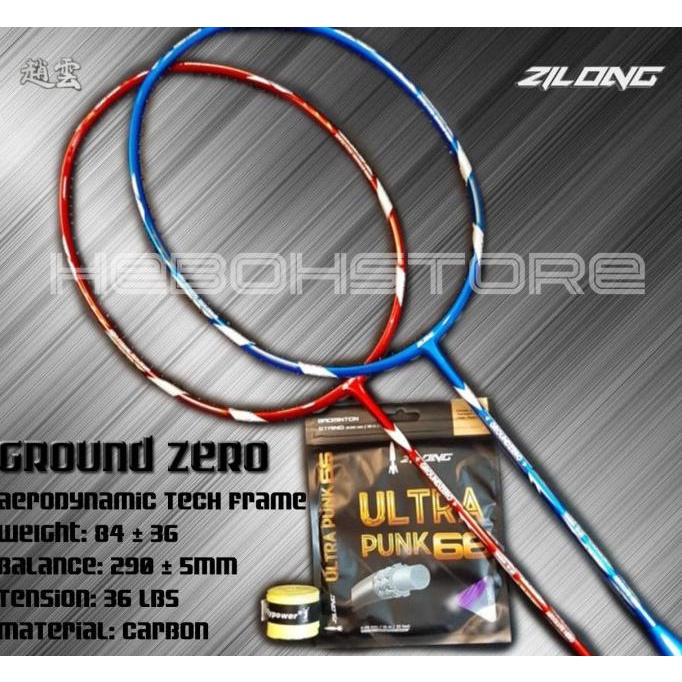 RAKET BADMINTON BULUTANGKIS ZILONG GROUNDZERO/GROUND ZERO KUAT 36LBS
