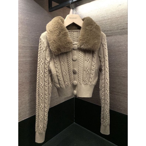 Knitted Sweater Fur Collar #2311