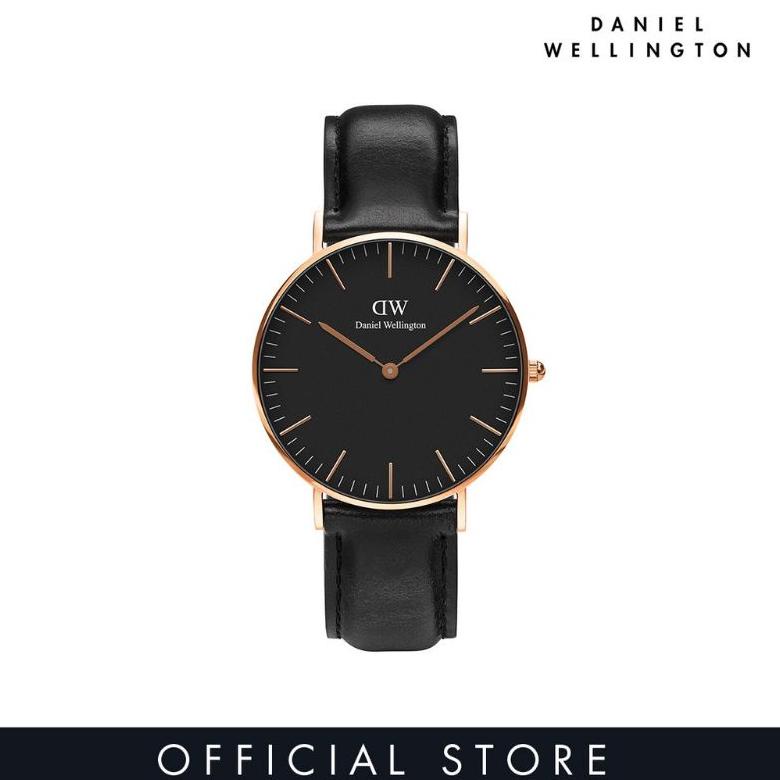 (COD) Jam Tangan Pria Analog Klasik DW Tali kulit Body Tipis Tahan Air