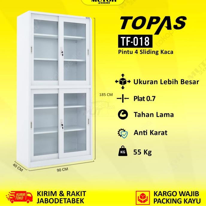 

Best Sales Topas Tf-018 Lemari Arsip Kantor Lemari Besi - Kombinasi Kaca Sliding Pengiriman Cepat