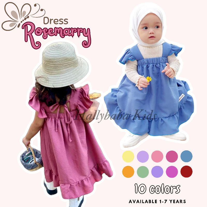 Hallybaba Kids - Exclusive Dress Anak (6bln-7th) Rosemarry Cringkle Premium