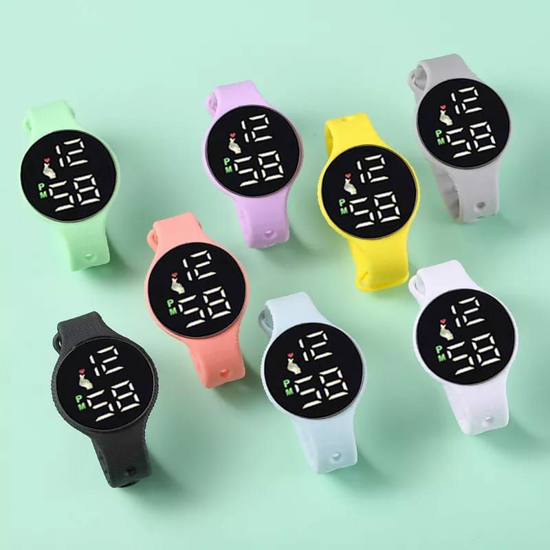 Jam Tangan Digital Led Rubber Anak Kasual Bisa COD