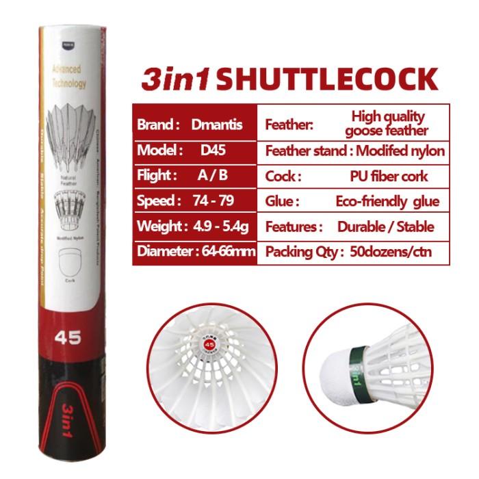 Terlaris Shuttlecock 3In1 Dmantis D45 Import