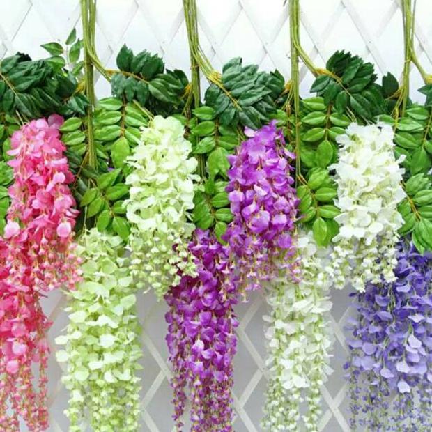BUNGA PLASTIK BUNGA GANTUNG WISTERIA DEKORASI WEDDING BUNGA ARTIFICIAL