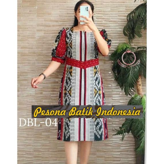 PAKAIAN WANITA DRESS BATIK TENUN TROSO PESTA KONDANGAN JUMBO MEWAH