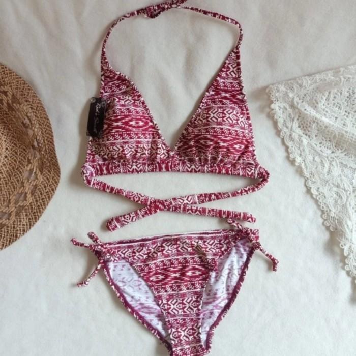 Terlaris Bikiniku Bikini Set Bra Celana Dalam Tali Ikat Pakaian Renang Pantai Wanita 303