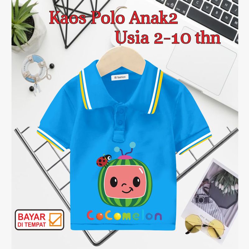 ((IB))KAOS ANAK2 KERAH POLO/COCO MELON DIGITAL SABLON