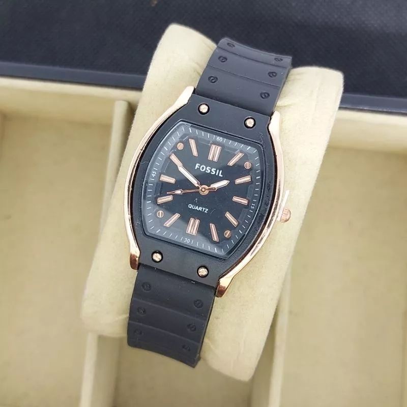 JAM TANGAN WANITA PASHION OVAL TALI RUBBER TERMURAH