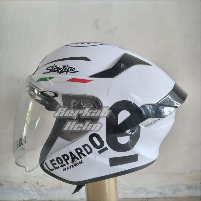 STIKER HELM LEOPARD HALF FACE