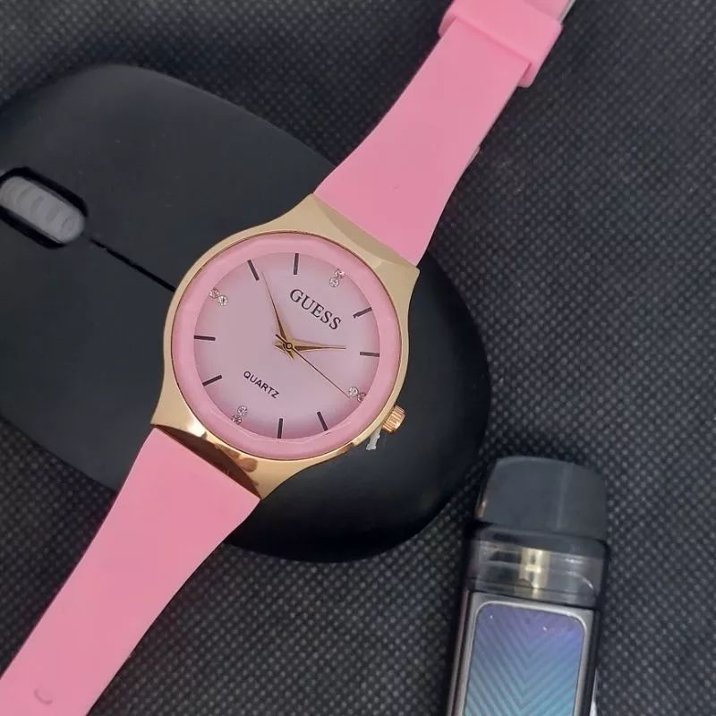JAM TANGAN WANITA GUESS PASHION VINTAGE TALI RUBBER TERMURAH
