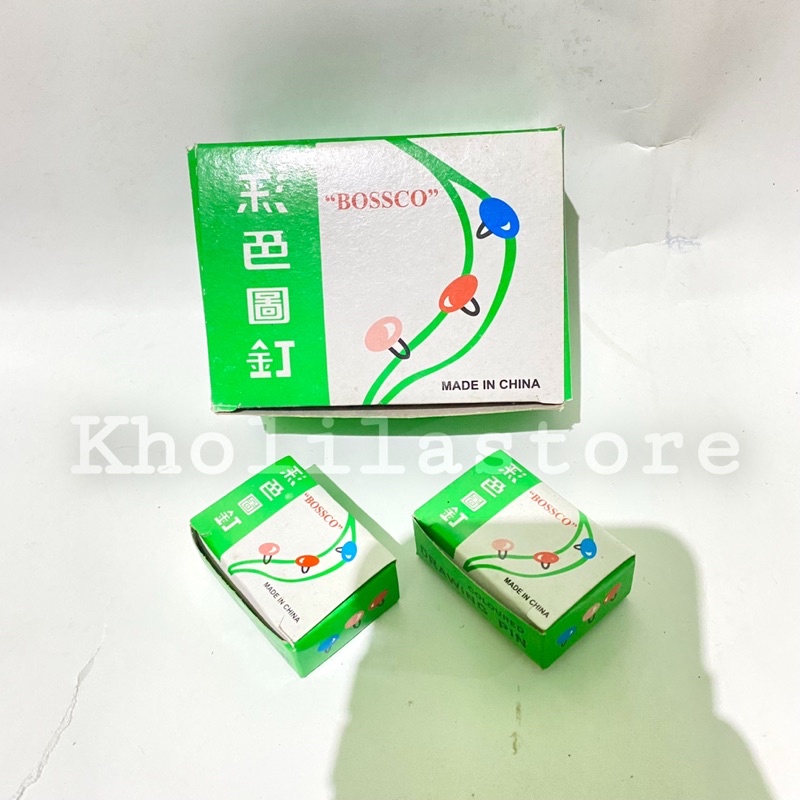 

Paku Pines Thumb Tacks Warna BOSSCO isi 10 pack TERLARIS