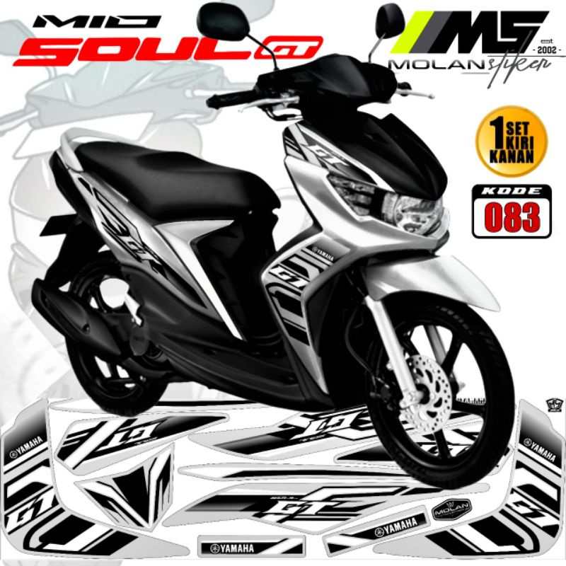 Decal Sticker Striping Variasi Mio Soul Gt 115 2012-2013-2014 Yamaha Mio Soul Gt 110 Yamaha Ego S 115 Mio Soul Gt Muscle Mio Soul Gt Street |Decal Semi Fullbody Mio Soul Gt Sticker Mio Soul Gt Lis Mio Soul Gt Striping Mio Soul Gt Silver