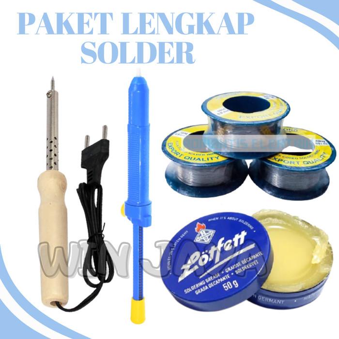 Terlaris Solder Paket Lengkap Sedotan Timah Peralatan Solder Iron Paket Lengkap
