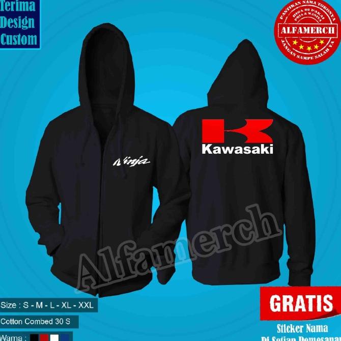 Hoodie Kawasaki Ninja Jaket Pria Wanita Sweater Polos Sablon Murah