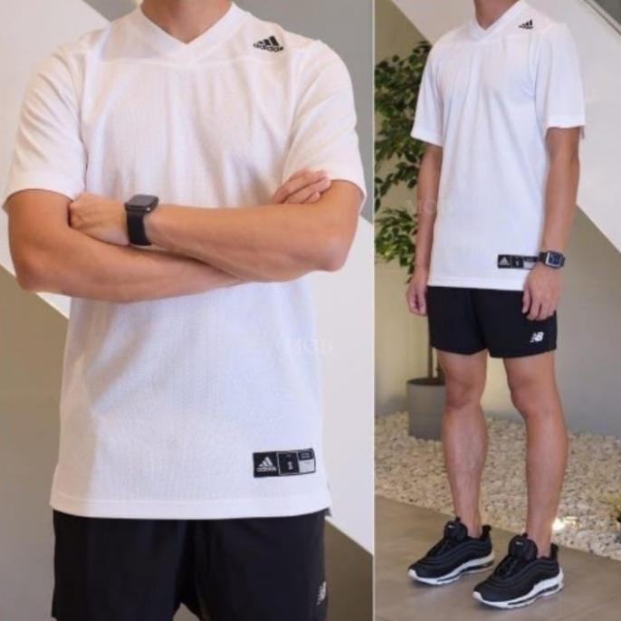 Kaos Adidas Football Aeroready White Original