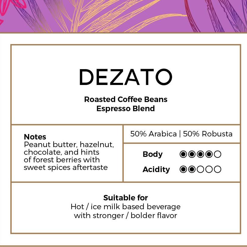 

Dezato Blend Biji Kopi Espresso 50% Arabika 50% Robusta 1Kg