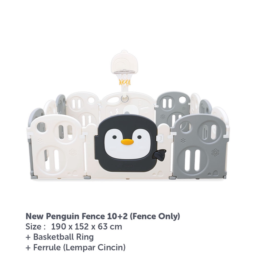 Lumba Fence Only Penguin 8+2 / 10+2 / 12+2 | Pagar Bayi | Playmat | Pagar Anak | Pagar Bermain play 