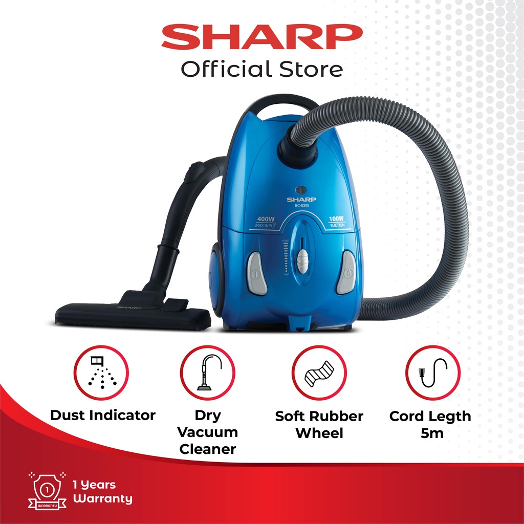 Sharp EC-8305-B Vacuum Cleaner - Light Blue SHARP OFFICIAL STORE