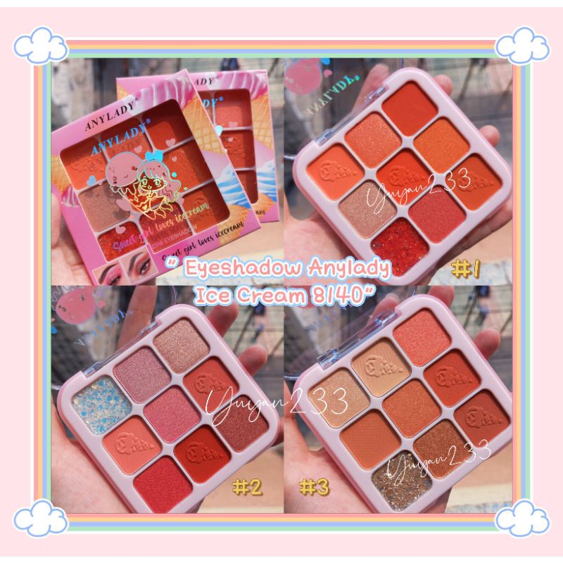 PROMO!! 8140 EYESHADOW PALETTE ANYLADY SWEET GIRLS LOVE ICE CREAM 9 WARNA