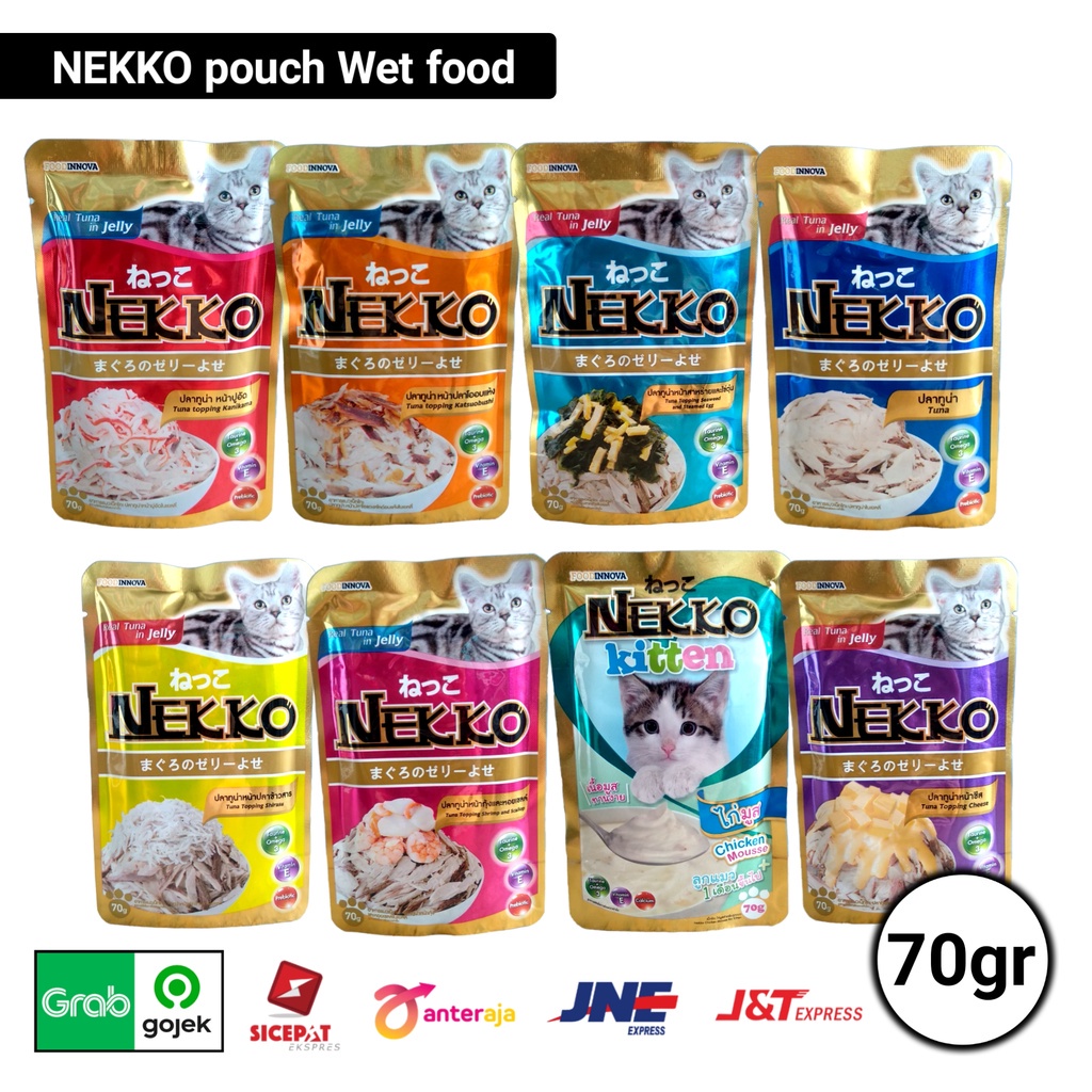 NEKKO POUCH cat food 70GR makanan basah kucing NEKKO