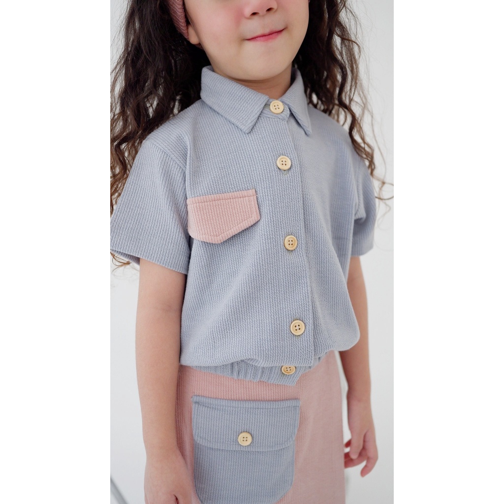 Yameena.kids Ameera Collar Tee Atasan Anak  Kaos Lengan Pendek Anak