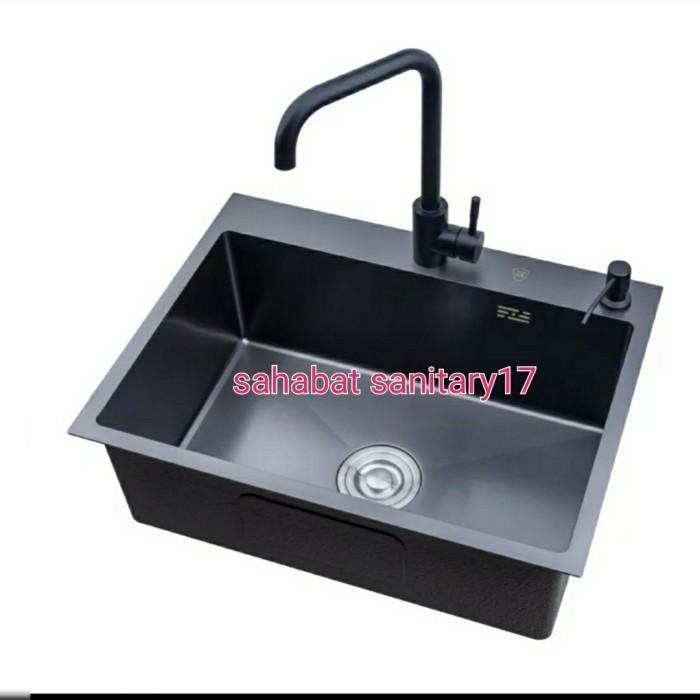Terlaris Kitchen Sink Stainless Black Hitam 50 X 40 Cm