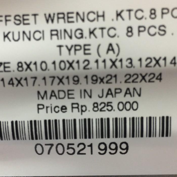 Terlaris Kunci Ring & Offset Wrench Set 8 Pcs Ktc Type A