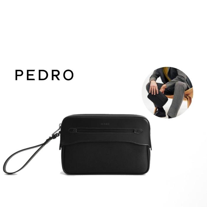 Terlaris Pedro Original Men 320049 Clutch Handbag Pria - Black