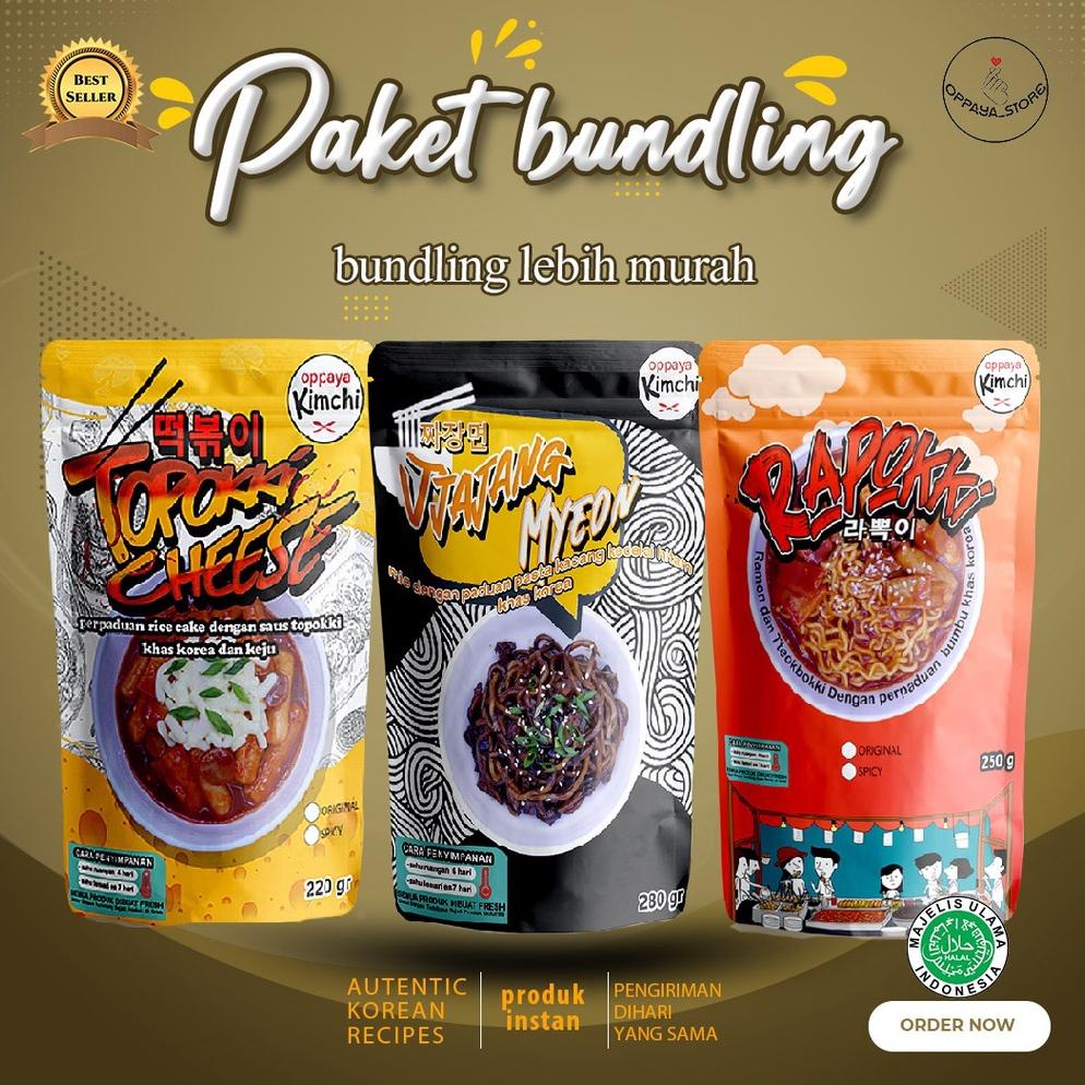 

Bundling Hemat Instant Topokki Cheese/Jjajangmyeon/Rapokki isi 3 varian Best Seller