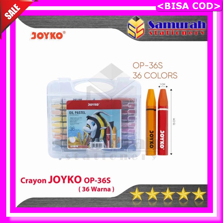 

(24 Pcs) Krayon Besar 24 Warna Squeezy Op-Sq24W Oil Pastels Crayon Murah Aman Berkualitas Seperti Titi Motif Random Mix Crayon Joyko Op-36S / Oil Pastel Op 36S / Krayon Minyak Isi 36 Warna