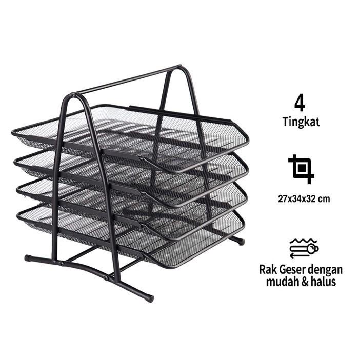 

Shenar, Rak Dokumen Kertas 4 Susun / Tempat File Dokumen / Letter Tray