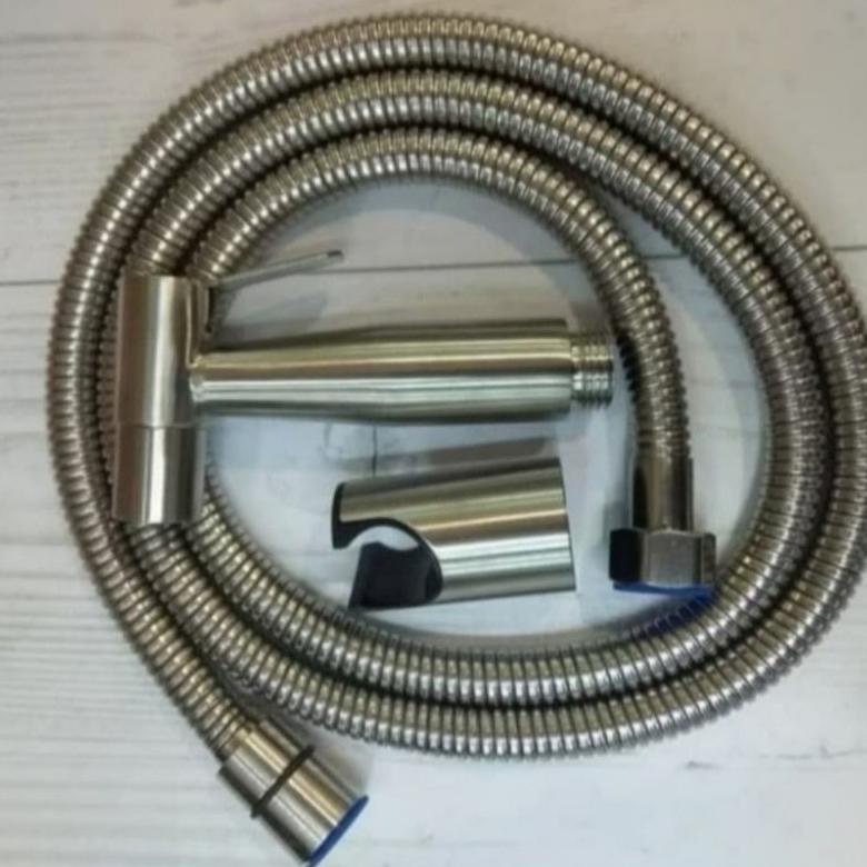 Jet Shower Full Stainless SUS 304 Anti Karat Sempotan Closet Fleksibel