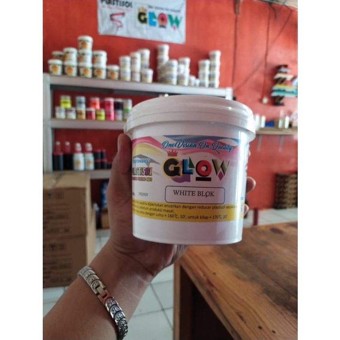 

Best Seller Tinta Plastisol Blok Glow Ink Kemasan 1Kg