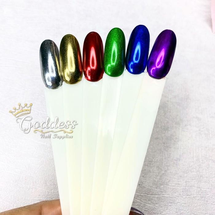 Terlaris Mirror Chrome Powder Nail Art Serbuk Kuku