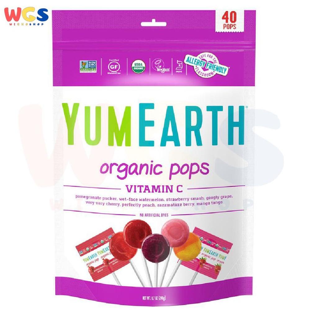 

Permen YumEarth Organic Pops Vitamin C Assorted Flavors 40 Pops 241g Best Seller