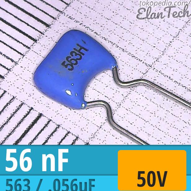 56nF / 563 100V Milar Film Capacitor 56n 56 nF Kapasitor Elan73c Segera Dapatkan